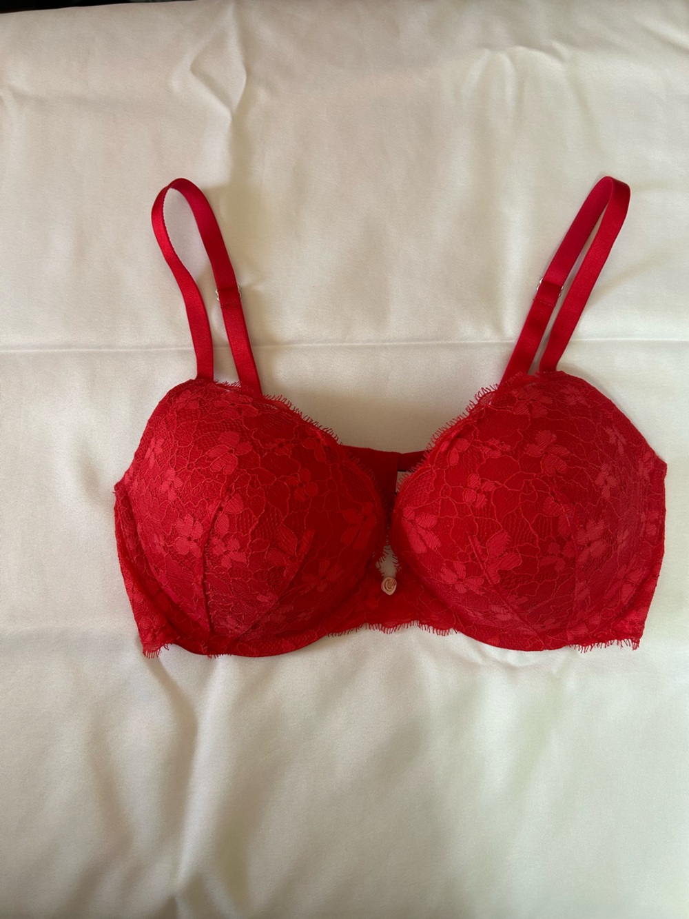 Victoria's Secret Dream Angels Red Lace padded Push-Up Bra 34D